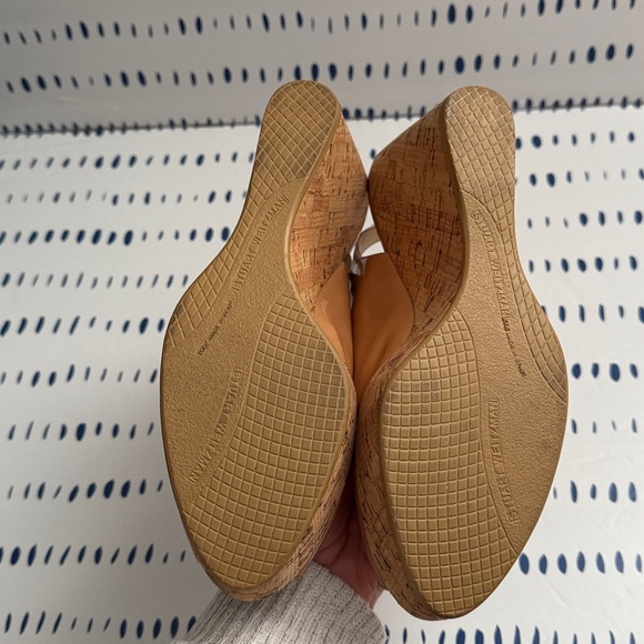 Stuart Weitzman Jean Slingback Wedge Sandals in Nude Patent Leather - Picture 6 of 11